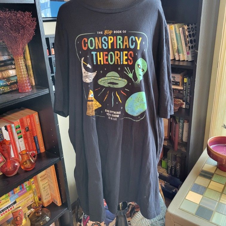 Conspiracy Theory Short Sleeve Funny Humorous Graphic T-Shirt Unisex Size 3XL