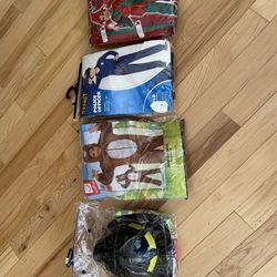 4 sets of Halloween Costumes (firefighter,police officer,elf)