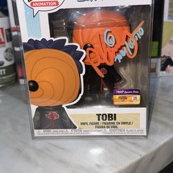 Naruto Shippuden Funko Pop Tobi JSA authenticated Signature 