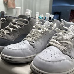Jordan 11 Cool Grey’s And Jordan 1 Pure White Platinum 