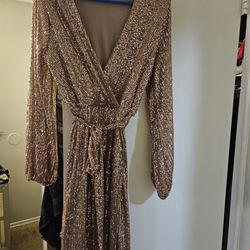Brand New Rose Gold Sequin Dress Small