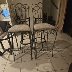 Two Metal Bar Chairs