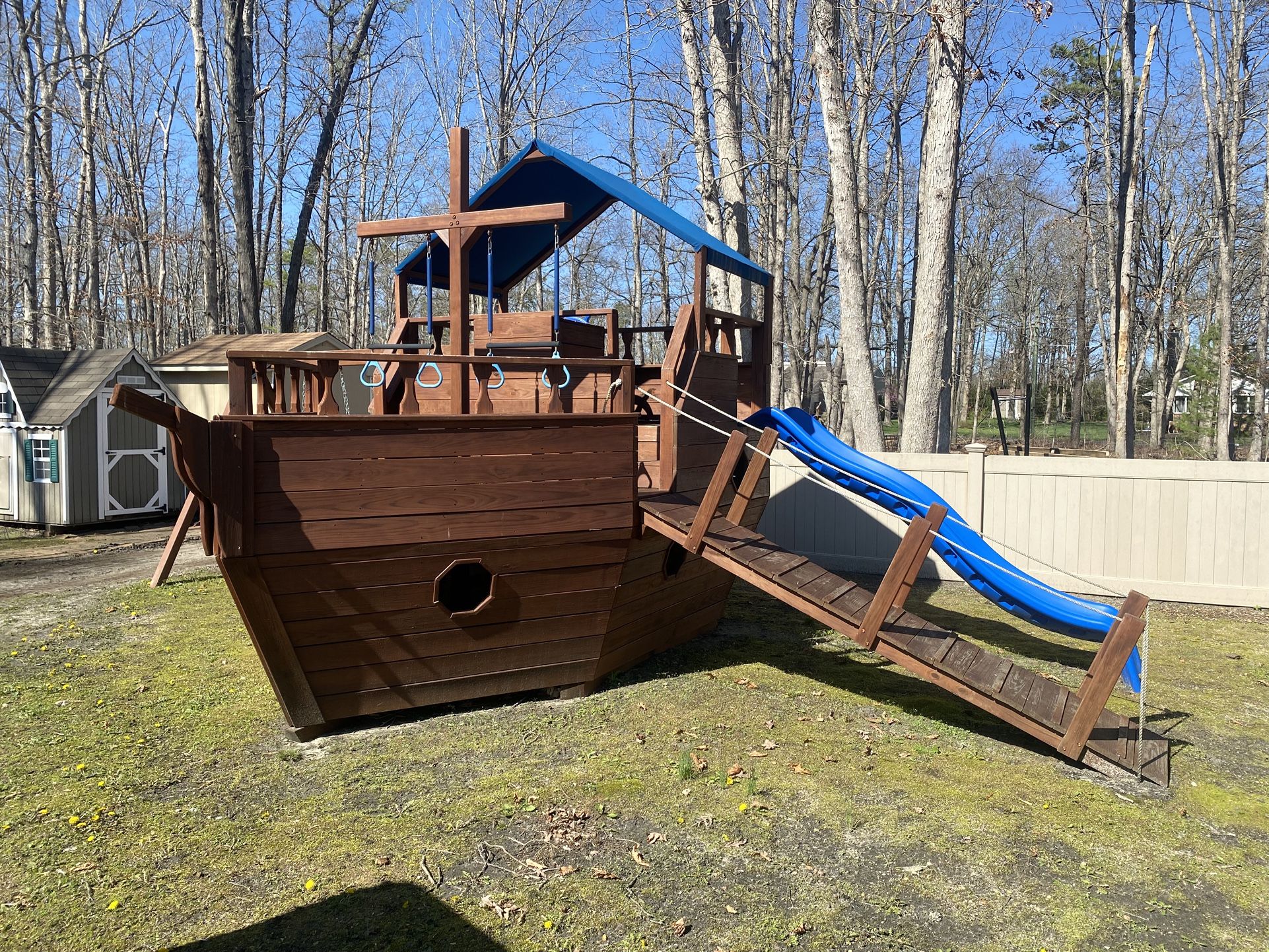 Springville Woodwork Pirate Ship Swingset Amish Playset