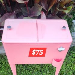 Pink Permosteel Insulated Cooler On Wheels