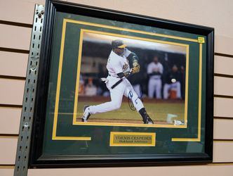 Signed Yoenis Cespedes Oakland Athletics Framed Baseball Photo Autograph JSA AUTHENTICATED