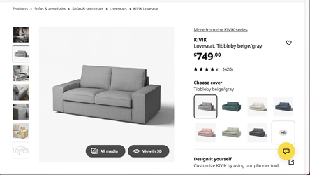 KIVIK Loveseat - Gray