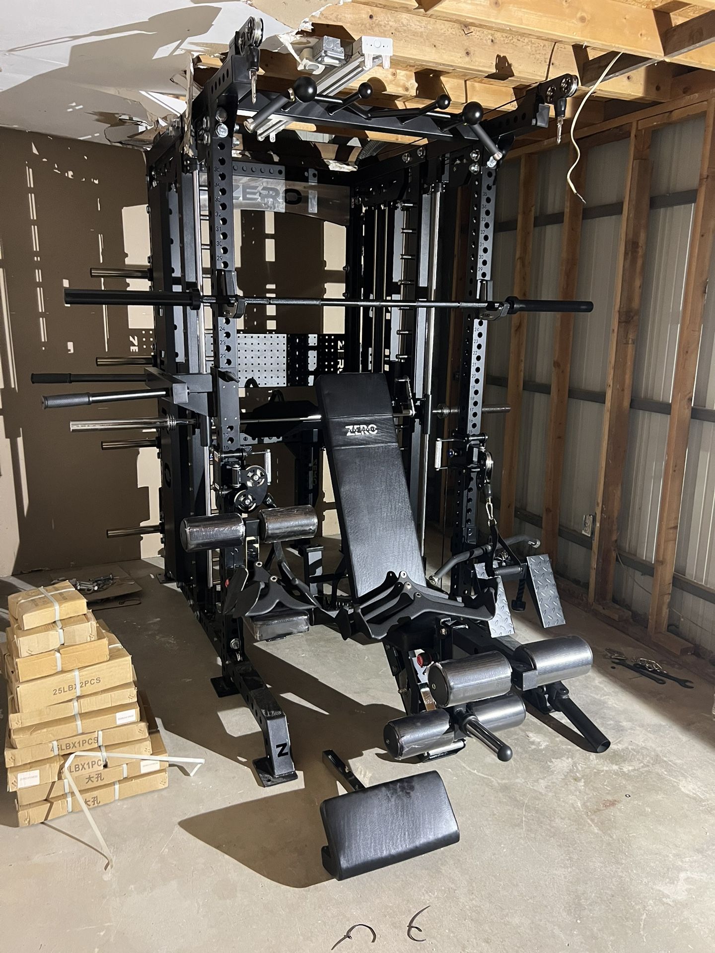 Smith Machine 500 | Adjustable Bench | 355lbs Cast Iron Olympic Weights | 7ft Olympic Bar | Fitness | Gym Equipment | FREE DELIVERY/INSTALLATION