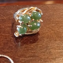 Faux Jade Stone Vintage  Ring
