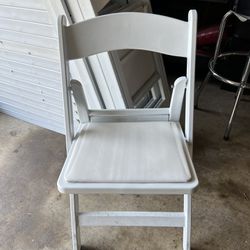 36 White Padded Folding Chairs 