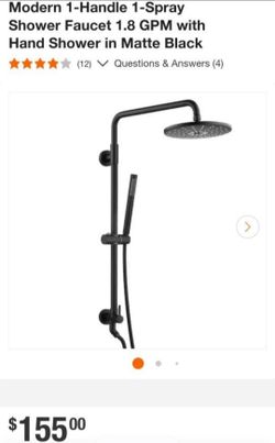 Summerain Shower Rail With Head And Handshower In Matte Black