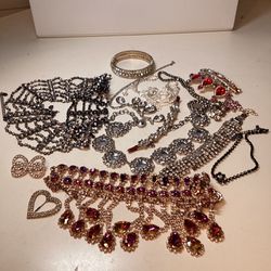 Sparkly Broken Jewelry For Repair Or Crafting 