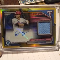Corey Seager Auto/Patch Bowman Gold /50