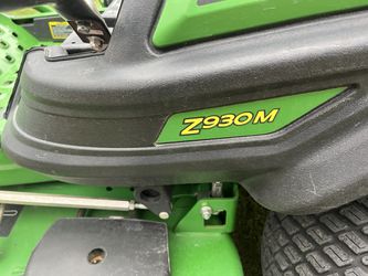 John Deere Z930m Zero Turn Lawn Mower With A 60 Inch Mulch On Demand Deck And A Kawasaki Motor Thumbnail