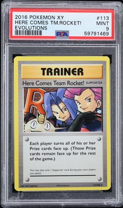 (Available on fanatics collect only) 2016 Pokemon XY Evolutions Here Comes Team Rocket! #113 PSA 9 MINT