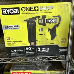 RYOBI ONE+ HP 18V 18-Gauge Brushless Cordless AirStrike Brad Nailer (Tool Only)
