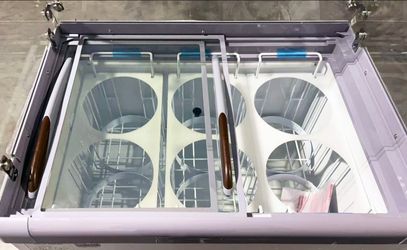 NSF 26 ins Dipping Cabinet RI-160DC With Flat Glass Sneeze Guard