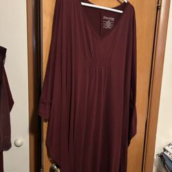 Burgundy Color Cover On For Nighttime Or Swimwear