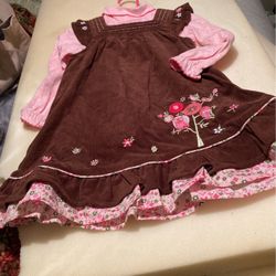 Little Girl Corduroy Dress And Knit Long sleeve Top