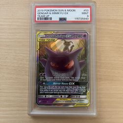 PSA 9 Gengar and Mimikyu GX Team Up Pokemon