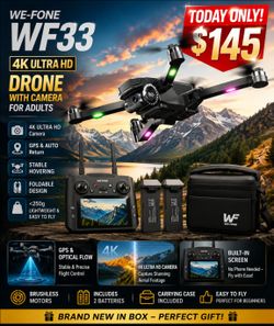 WE-FONE W=33 Drones with Camera for Adults 4K, WF33