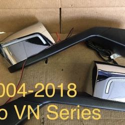 #54 FIT 2004-2018 Volvo VN Series VNL VNM Chrome Hood Mirrors W/ Sequential Signal Pair Set