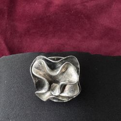Ring Silver 925 Heavy Floral Size 6