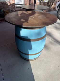 Wine Barrel Table Blue