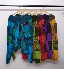 Patchwork Harem Pants, Boho Hippie Pants, Boho Gypsy Trousers kids children size L Large