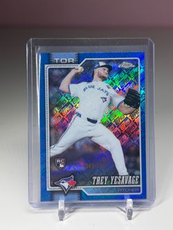 Trey Yesavage Topps Chrome RC Blue Refractor /150