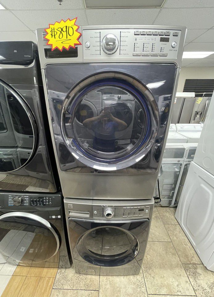 Gray Kenmore Elite Front Loader Washer And Dryer