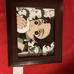 Tanjiro W Onigiri. Anime Acrylic Glass Painting. 