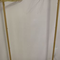 New Clothing Rolling Gold Rack Great Condition 