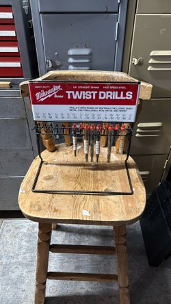 Milwaukee Twist Drill Dealer Display Rack With Original Tubes / Bits