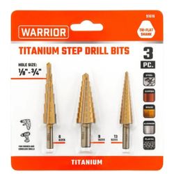 Warrior Titanium Step Drill Bits 3-Piece Set