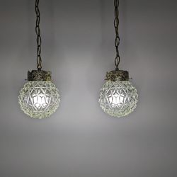 MCM Vintage Swag Lamp Set