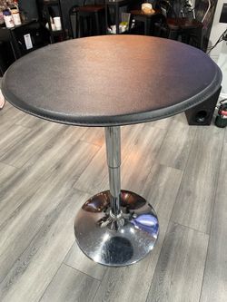 Round Bar Table  - Black (Adjustable Height)