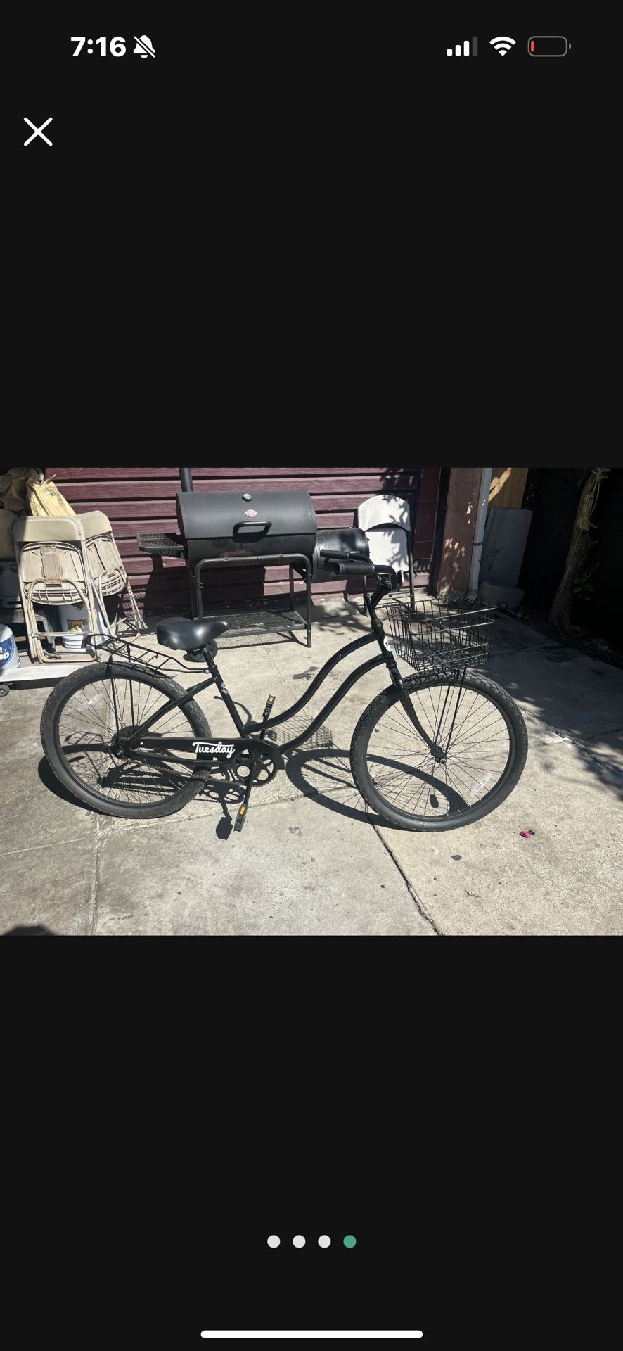 Bike Cruiser Black With Basket