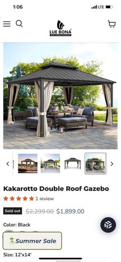 Lue Bona Kakarotto Double Roof  Gazebo 12x14 and 10x12