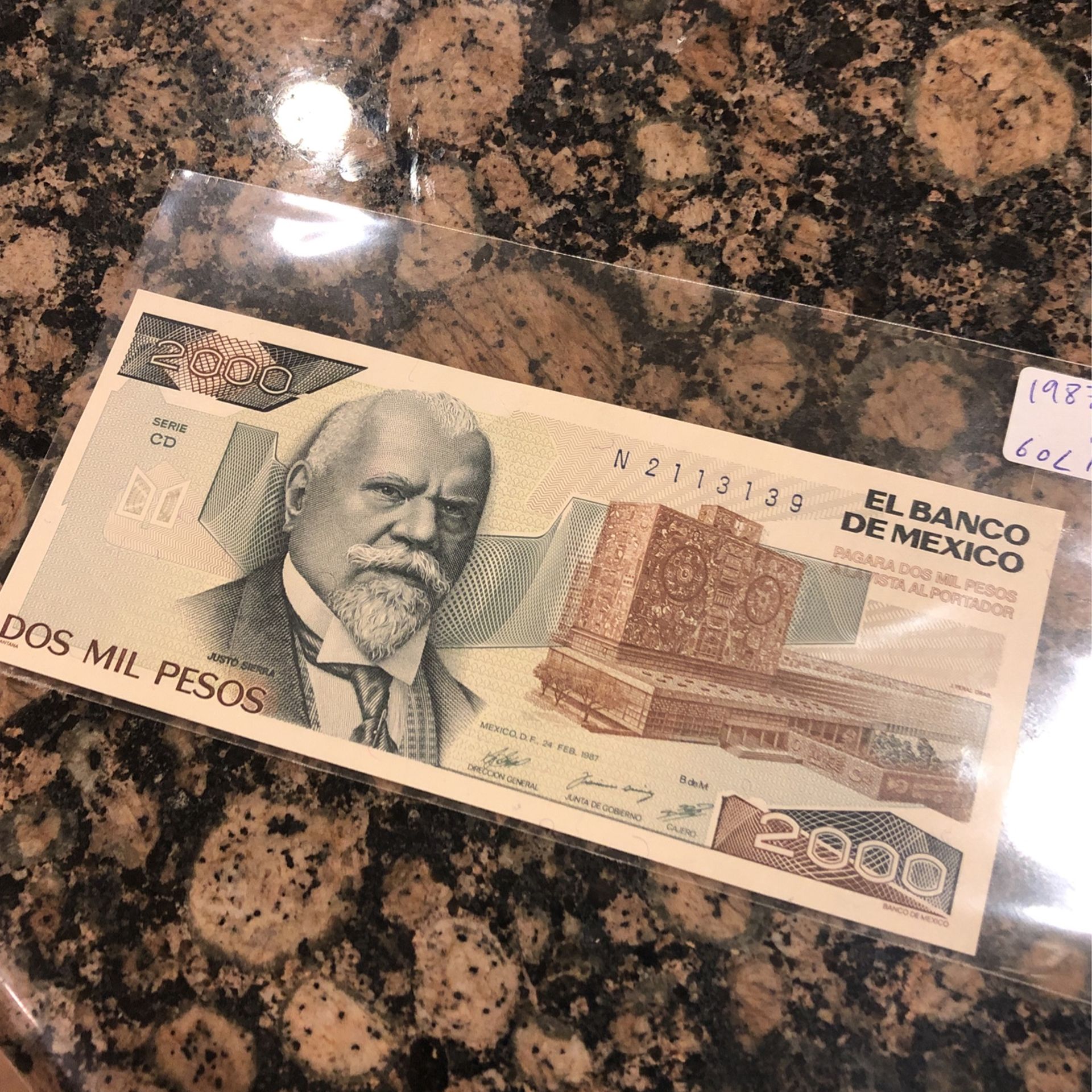 Vintage 1(contact info removed) Pesos Mexico