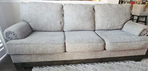 Gray Fabric Sofa and Loveseat Set with Ottoman. Great Condition!  $380 OBO
