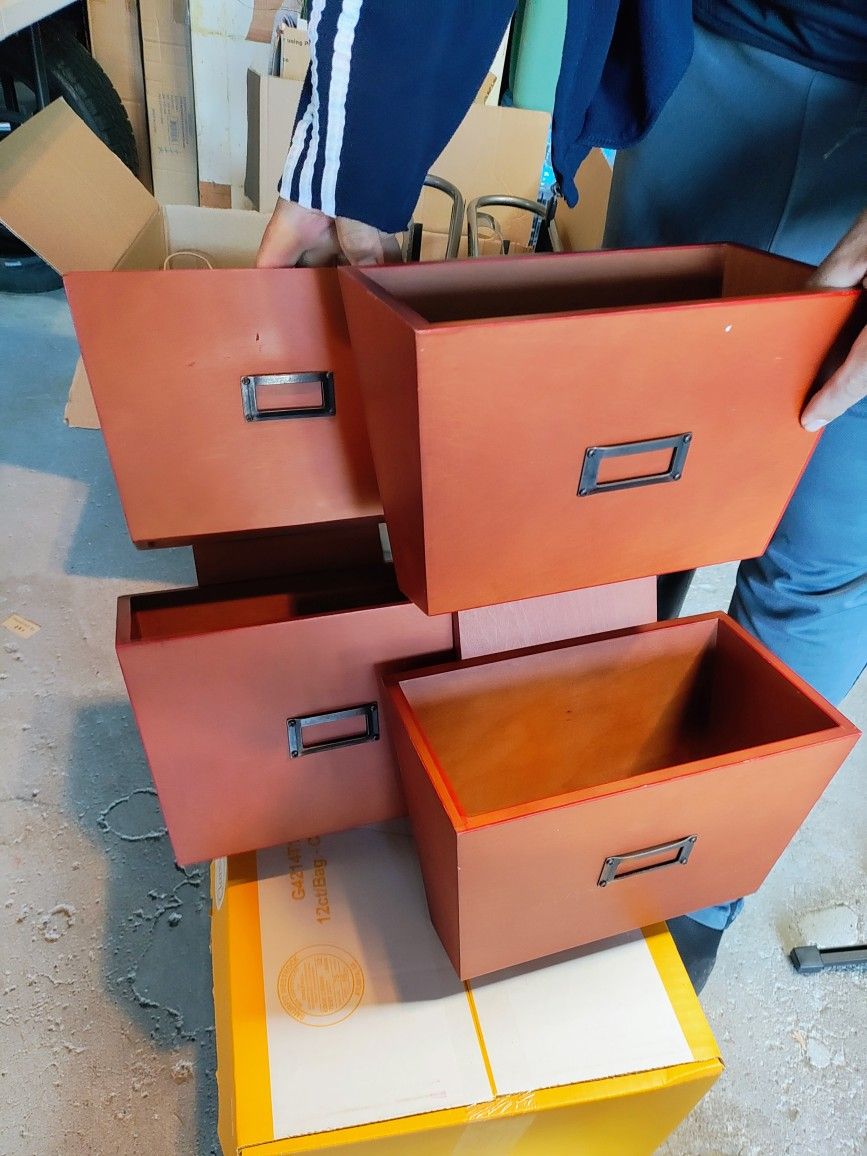 2 Wood Wall Hung File Magazine Racks Outgoing Incoming Mail 2 Pockets
