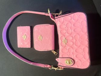 Coach Pink Signature Crossbody Bag Set