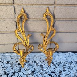 Pair Of Gold Sirocco Candle Holders