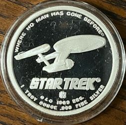 1 Oz Silver Classic Star Trek  1 oz .999 Fine Silver Proof Round Chief Engineer Scotty