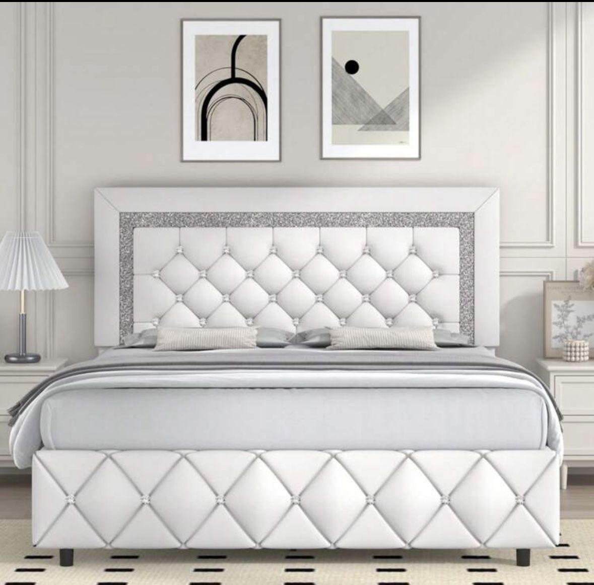 White Twin bed frame w drawers
