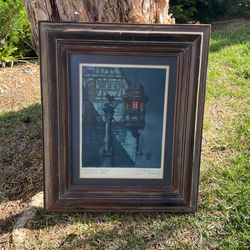 Original Framed European Inn Painting