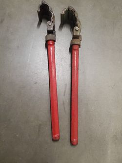 2 Parmelee No.2 Pipe Wrenches , One With Liner . Plumber , Oil Pipes, Plumbing.