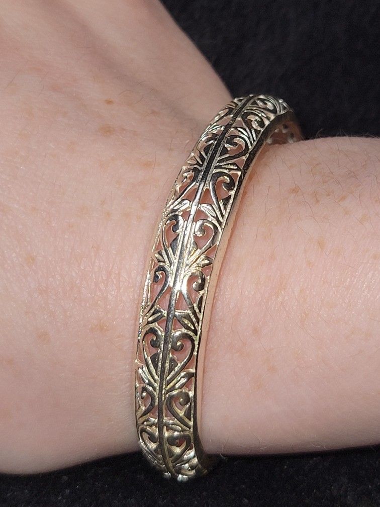 Vintage Silver Cuff Filigree Bracelet