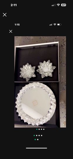 Brand New Crystal Set 2 Candle Holder 