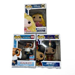 Funko Pop Disney Bundle - Aurora, Jafar, Shere Khan